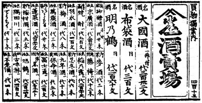 江戸時代の価格表